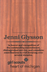 Jenni Glysson Girl Scout sign